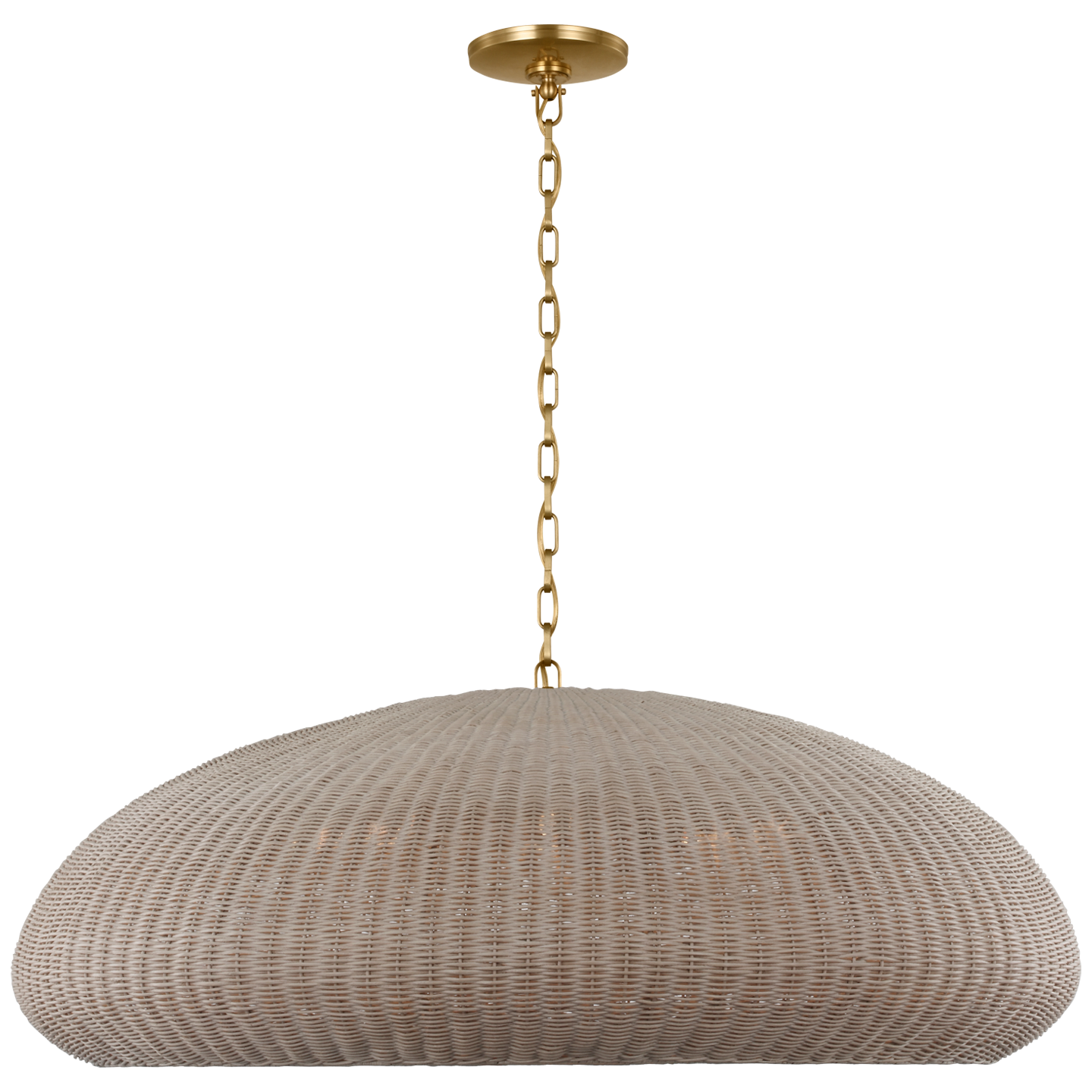 Kokomo 44" Wide Pendant | Antique-Burnished Brass | Ash Wicker Shade