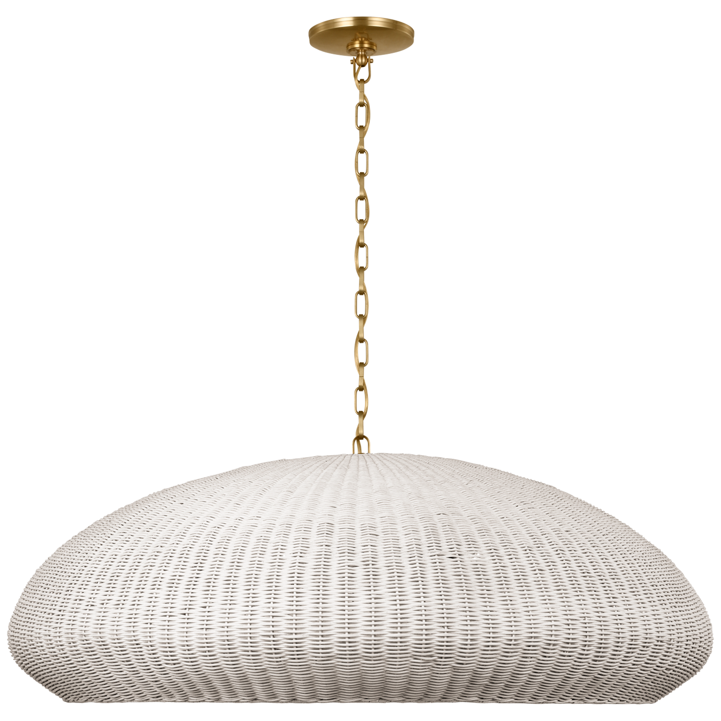 Kokomo 44" Wide Pendant | Antique-Burnished Brass | Chalk Wicker Shade