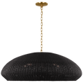 Kokomo 44" Wide Pendant | Antique-Burnished Brass | Charcoal Wicker Shade
