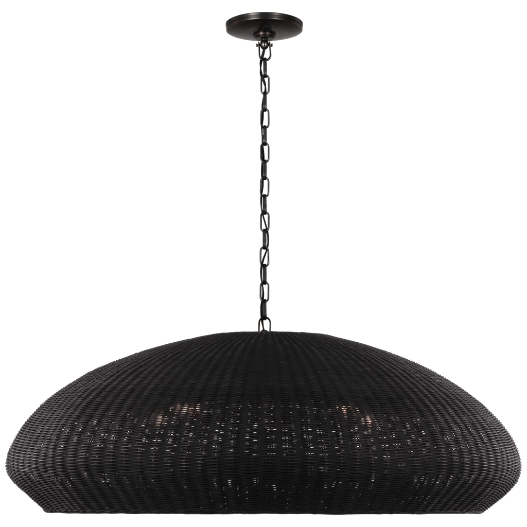 Kokomo 44" Wide Pendant | Bronze | Charcoal Wicker Shade
