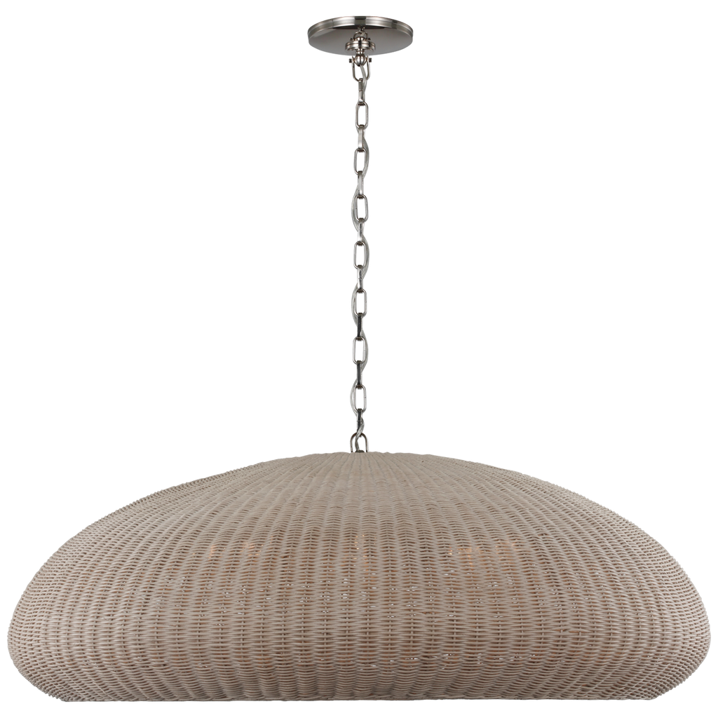 Kokomo 44" Wide Pendant | Polished Nickel | Ash Wicker Shade