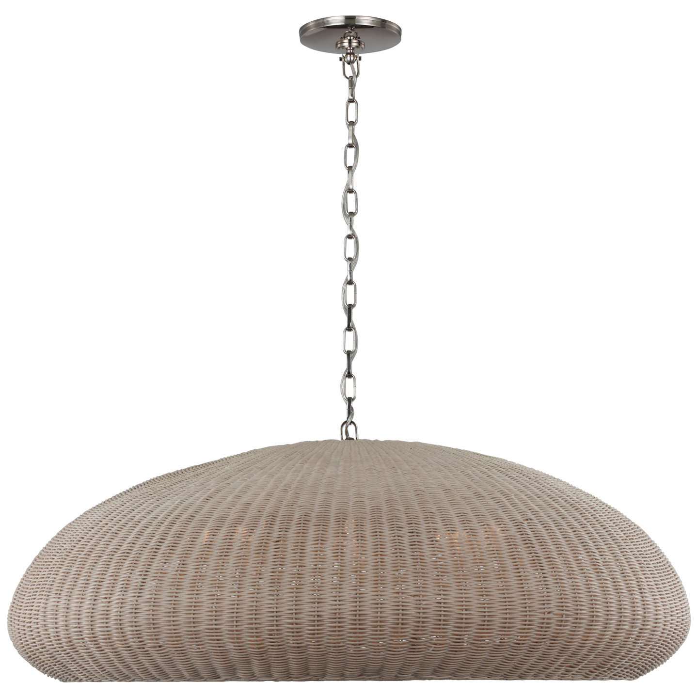 Kokomo 44" Wide Pendant | Polished Nickel | Ash Wicker Shade