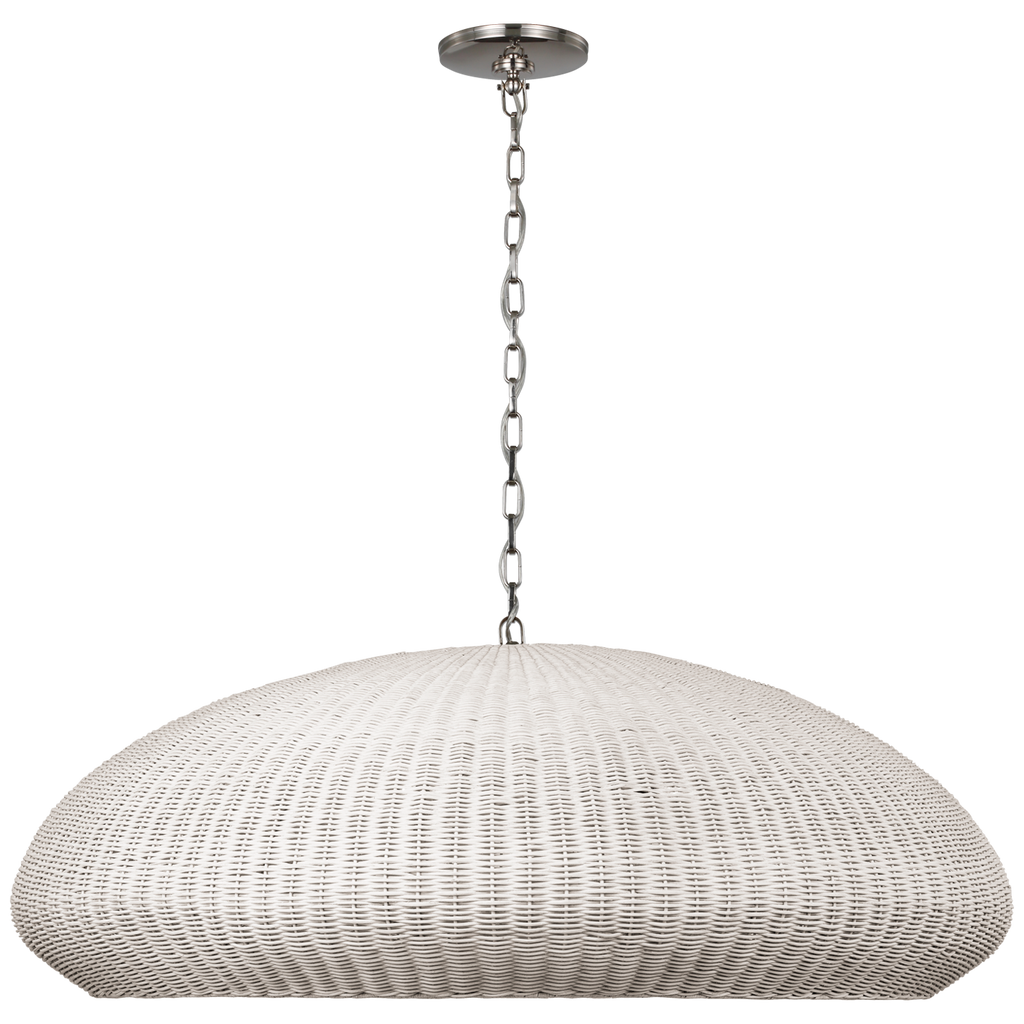 Kokomo 44" Wide Pendant | Polished Nickel | Chalk Wicker Shade