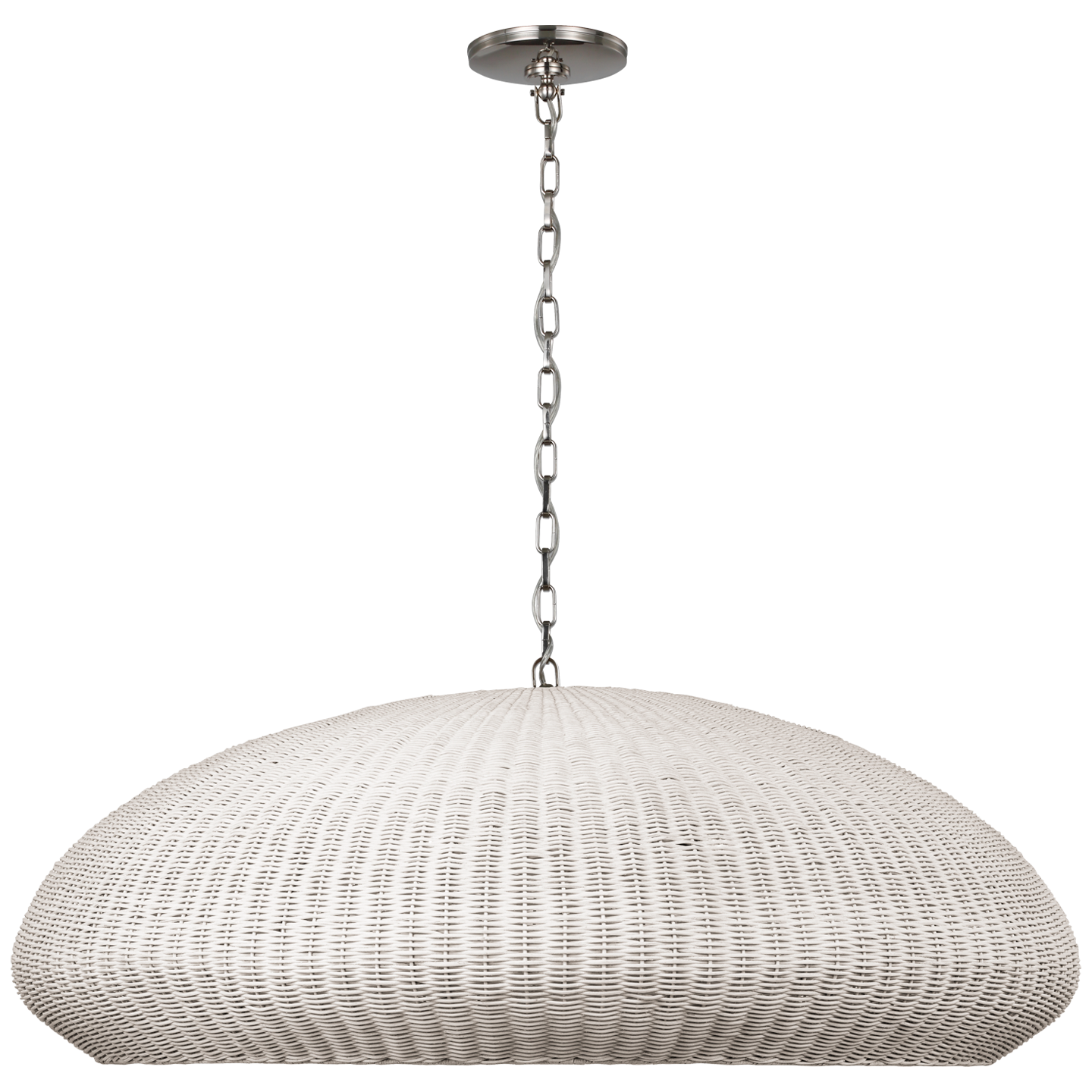 Kokomo 44" Wide Pendant | Polished Nickel | Chalk Wicker Shade