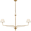 Amalfi 57" Linear Chandelier | Milano Gold | Linen Shades