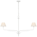 Amalfi 57" Linear Chandelier | Plaster White | Linen Shades