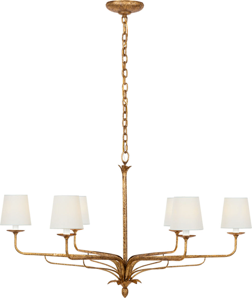 Amalfi 41" Chandelier | Milano Gold | Linen Shades