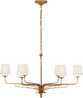 Amalfi 41" Chandelier | Milano Gold | Linen Shades