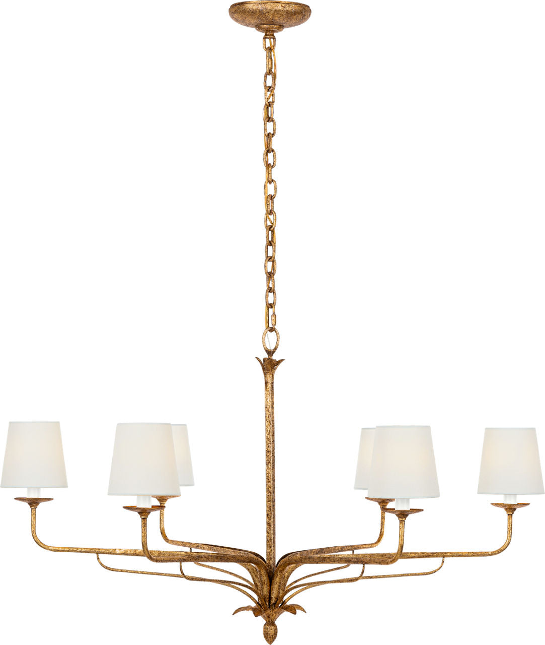 Amalfi 41" Chandelier | Milano Gold | Linen Shades