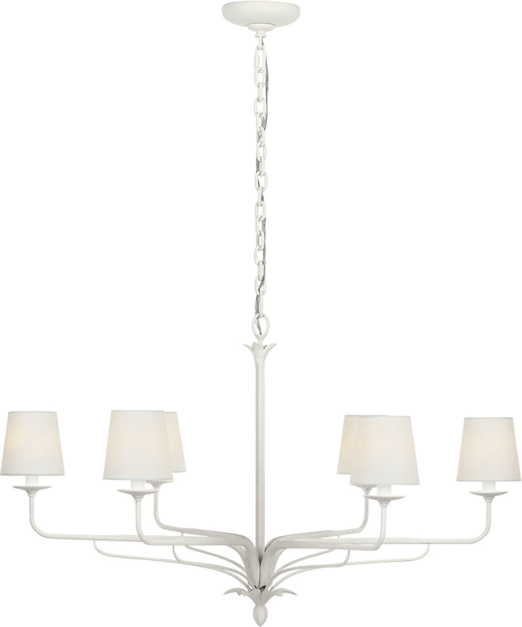 Amalfi 41" Chandelier | Plaster White | Linen Shades