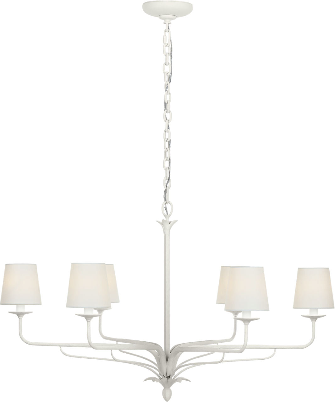 Amalfi 41" Chandelier | Plaster White | Linen Shades