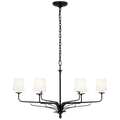 Amalfi 41" Chandelier | Waxed Black | Linen Shades