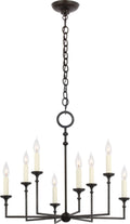 Rowen Medium 8-Light Chandelier | Aged Iron
