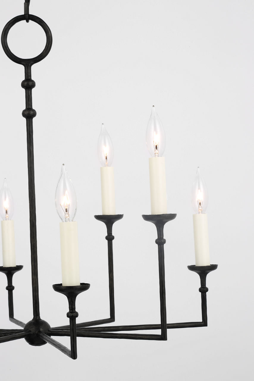 Rowen Medium 8-Light Chandelier | Aged Iron