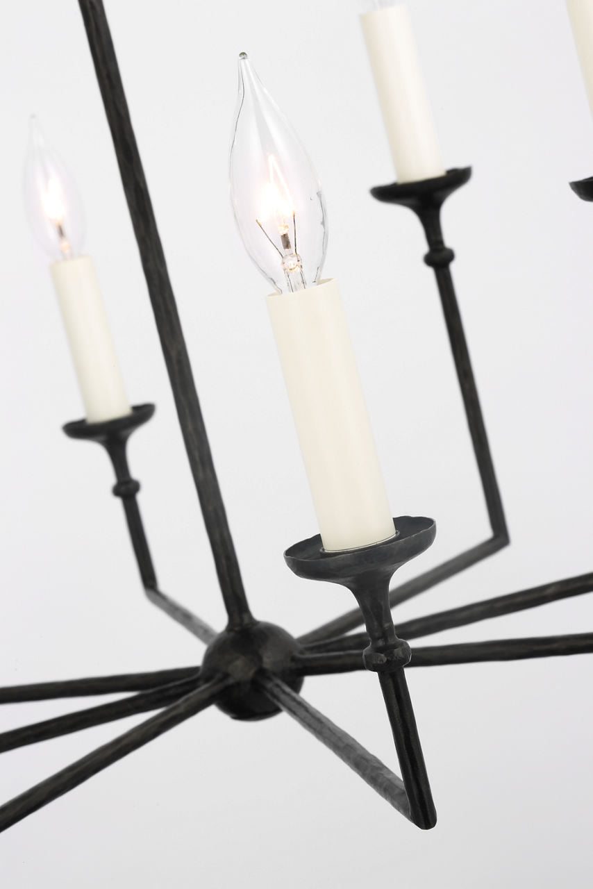 Rowen Medium 8-Light Chandelier | Aged Iron