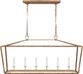 Darlana Large Rattan Wrapped Linear Lantern | Antique-Burnished Brass and Natural Rattan