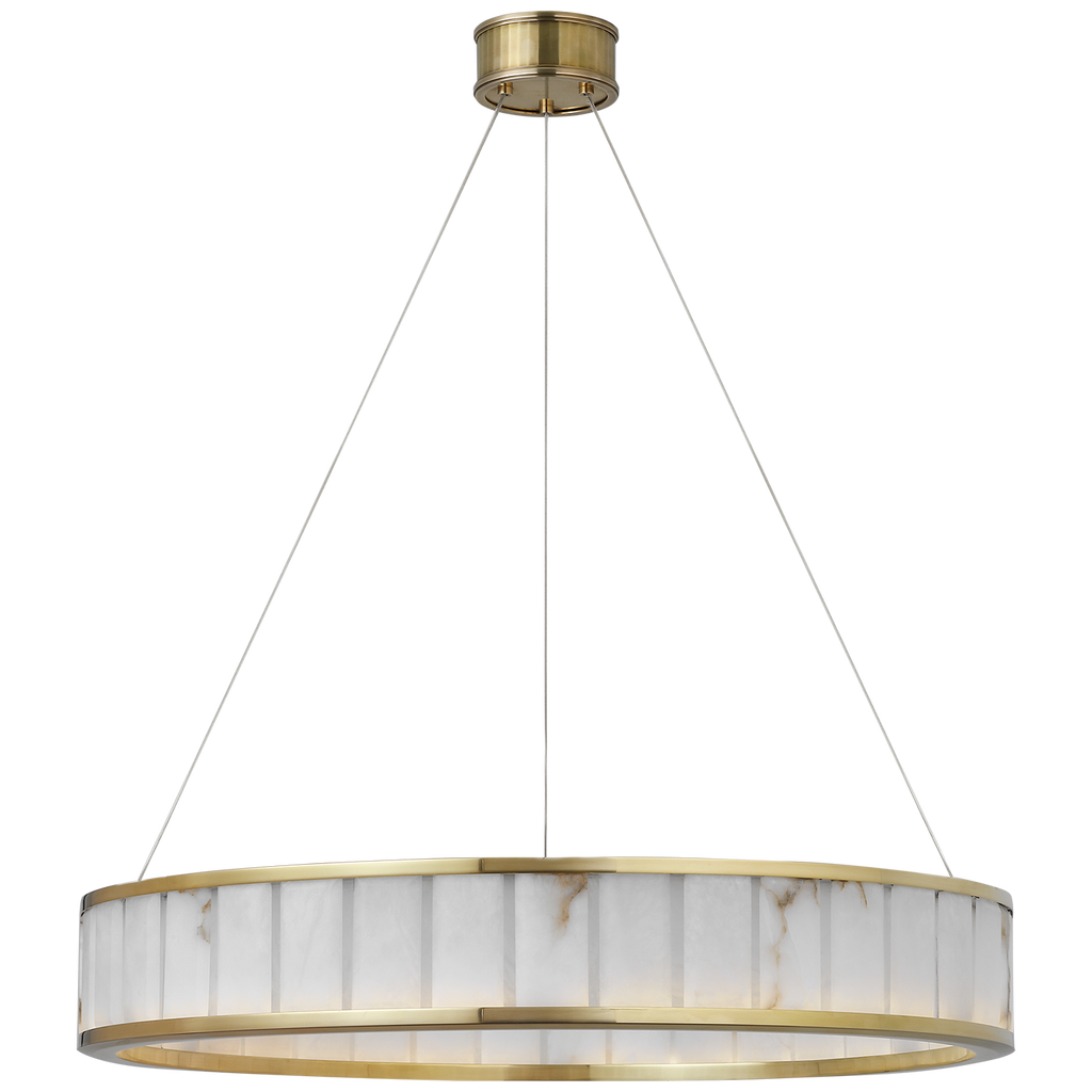 Iterna 30" Ring Chandelier | Antique-Burnished Brass | Alabaster
