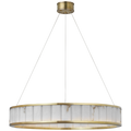 Iterna 30" Ring Chandelier | Antique-Burnished Brass | Alabaster
