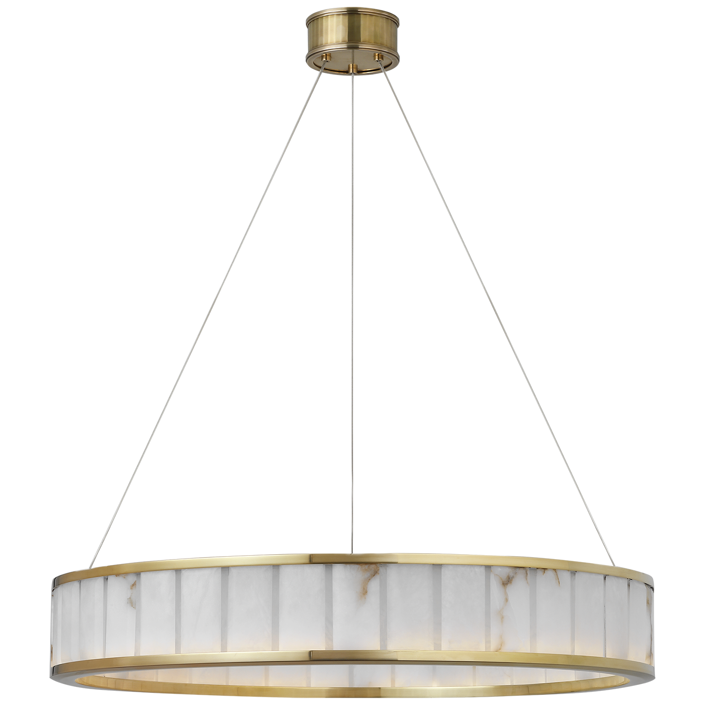 Iterna 30" Ring Chandelier | Antique-Burnished Brass | Alabaster