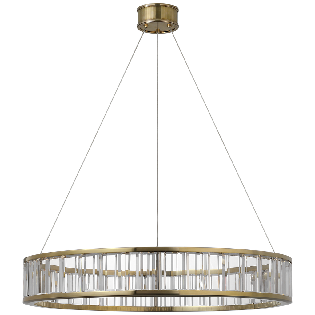 Iterna 30" Ring Chandelier | Antique-Burnished Brass | Crystal