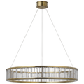 Iterna 30" Ring Chandelier | Antique-Burnished Brass | Crystal