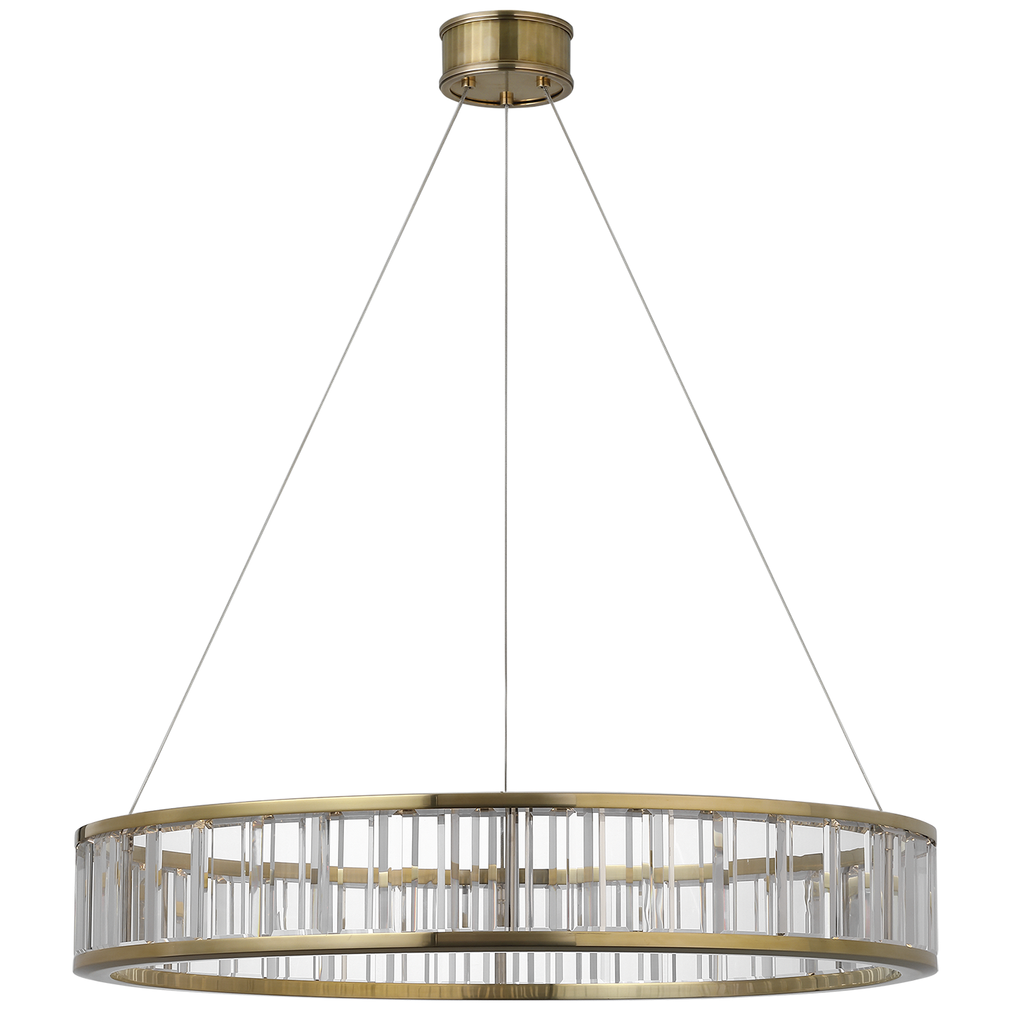 Iterna 30" Ring Chandelier | Antique-Burnished Brass | Crystal