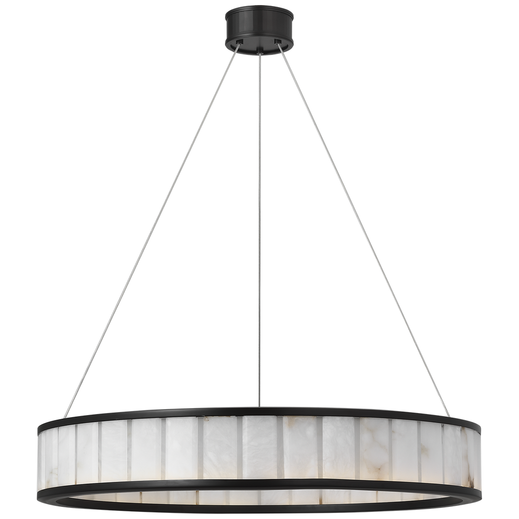 Iterna 30" Ring Chandelier | Modern Iron | Alabaster