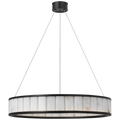 Iterna 30" Ring Chandelier | Modern Iron | Alabaster