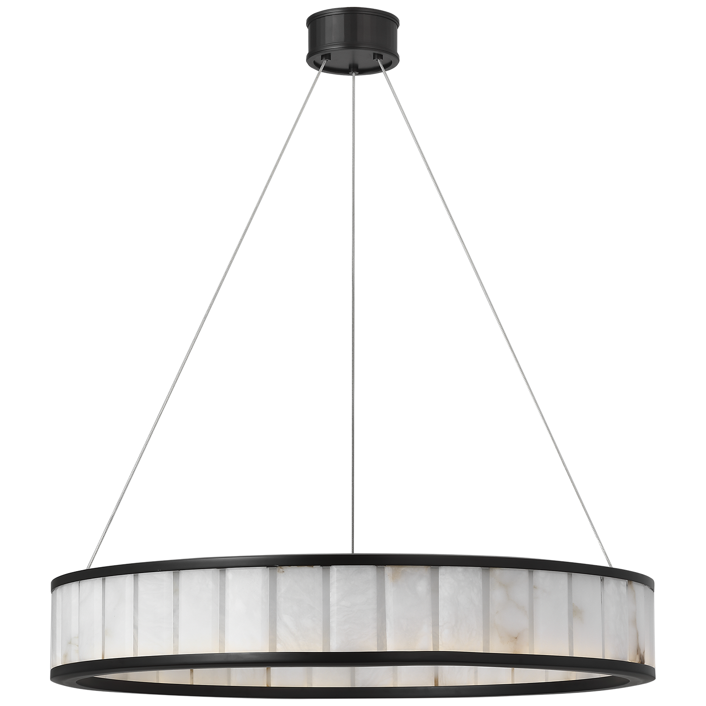 Iterna 30" Ring Chandelier | Modern Iron | Alabaster
