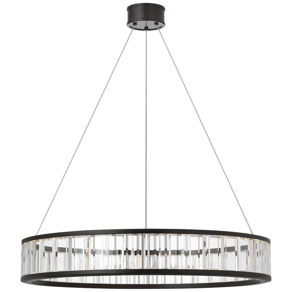 Iterna 30" Ring Chandelier | Modern Iron | Crystal
