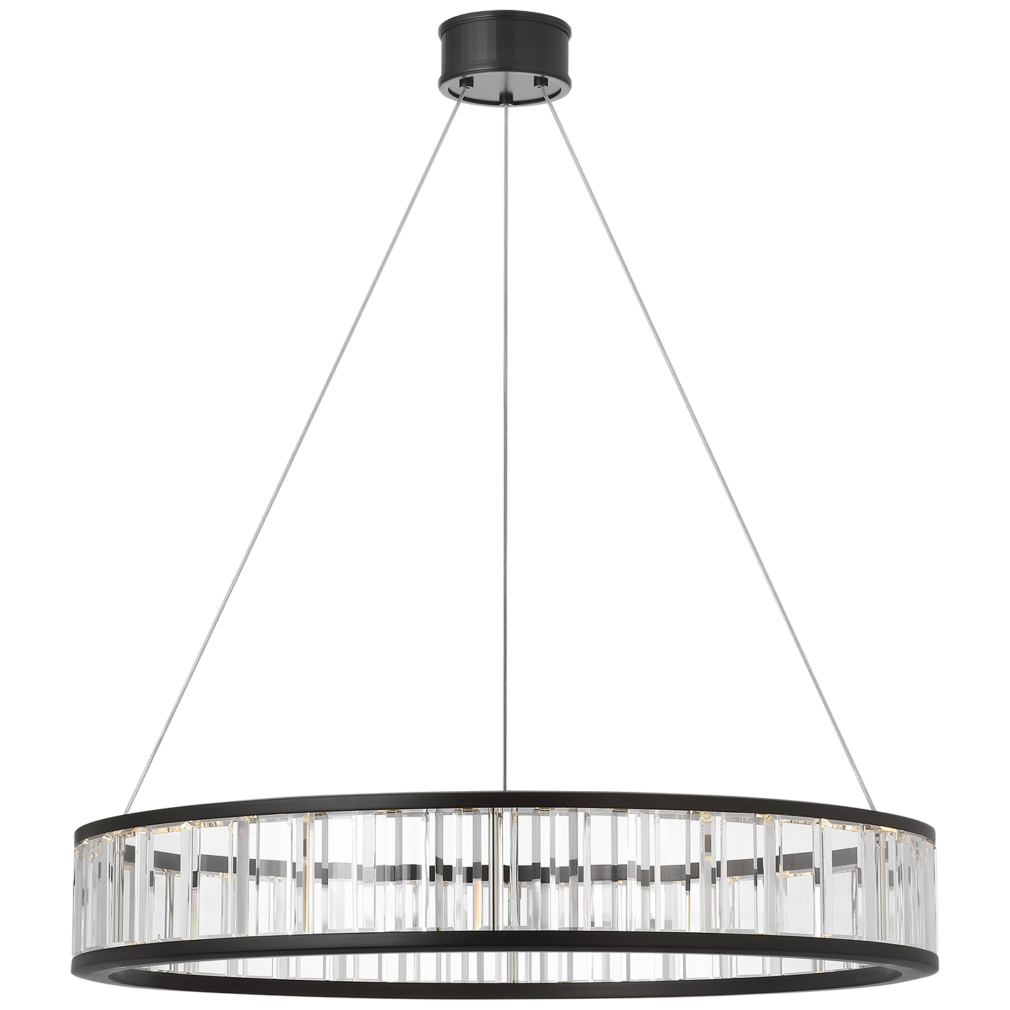 Iterna 30" Ring Chandelier | Modern Iron | Crystal