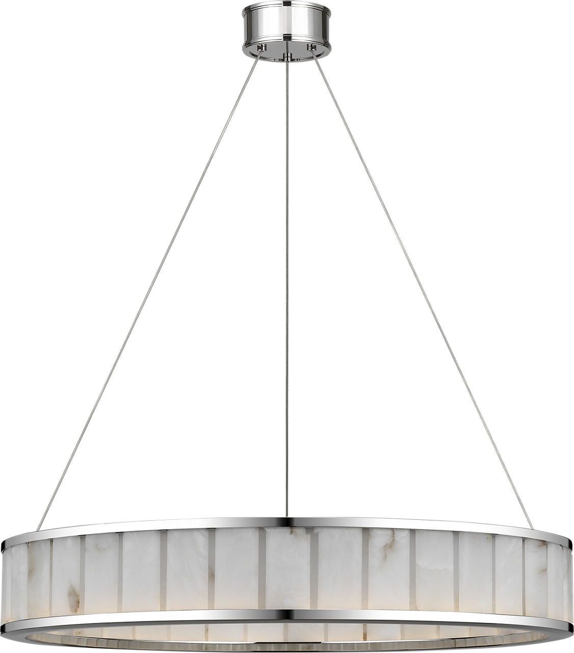Iterna 30" Ring Chandelier | Polished Nickel | Alabaster