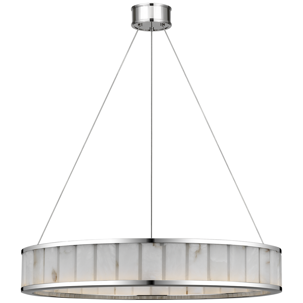 Iterna 30" Ring Chandelier | Polished Nickel | Alabaster