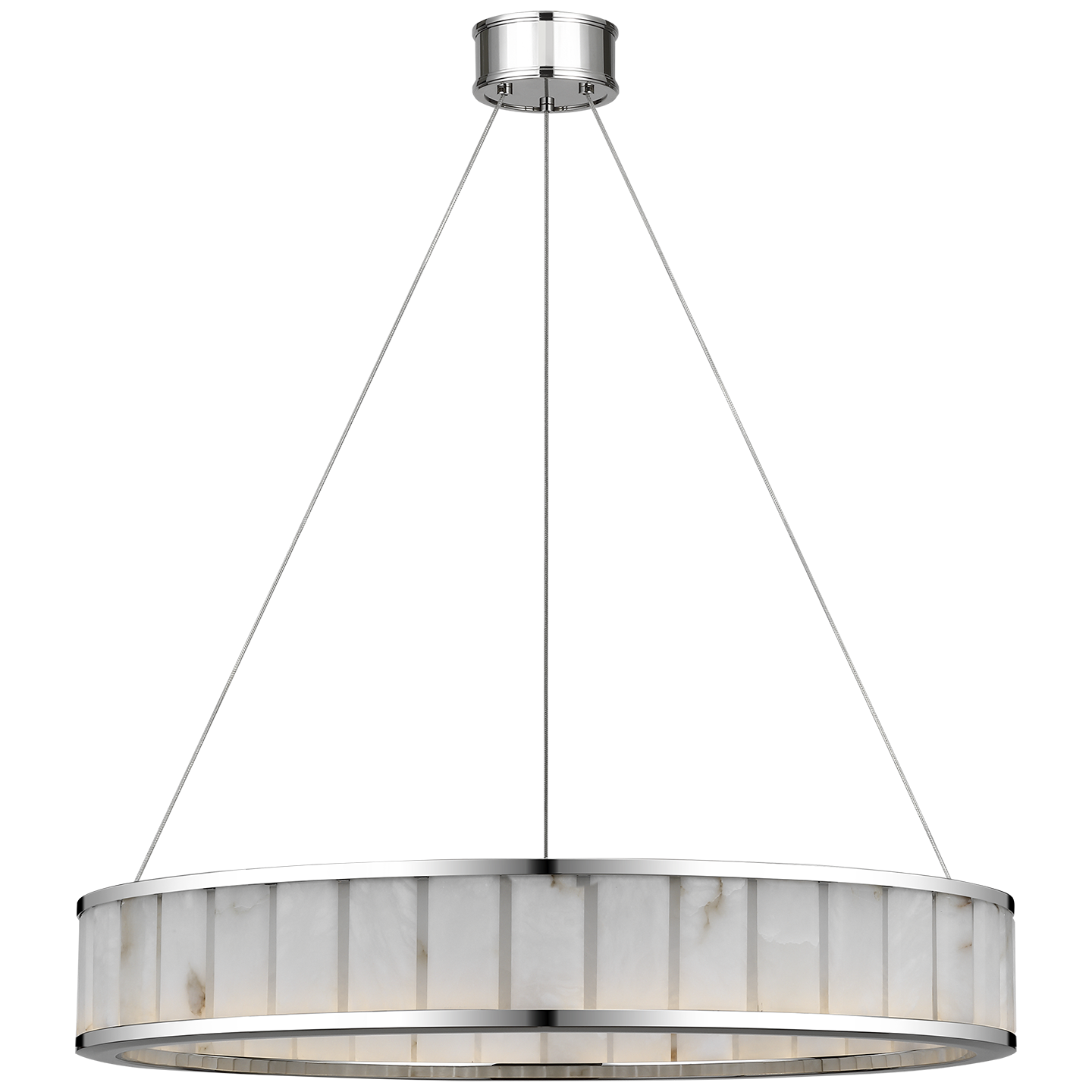 Iterna 30" Ring Chandelier | Polished Nickel | Alabaster