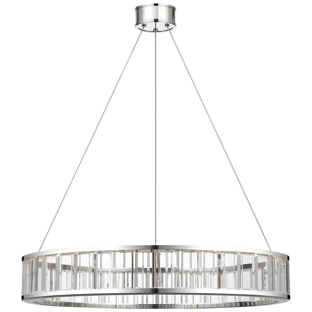 Iterna 30" Ring Chandelier | Polished Nickel | Crystal
