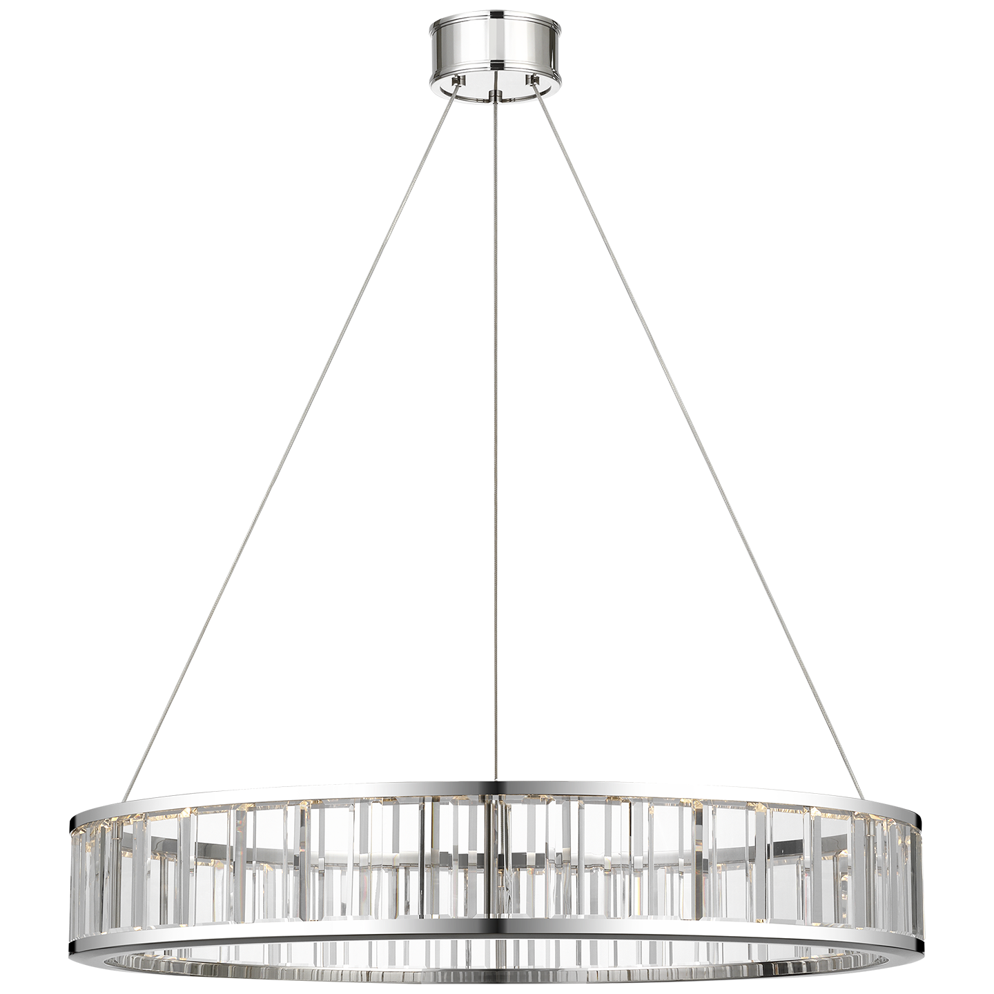 Iterna 30" Ring Chandelier | Polished Nickel | Crystal