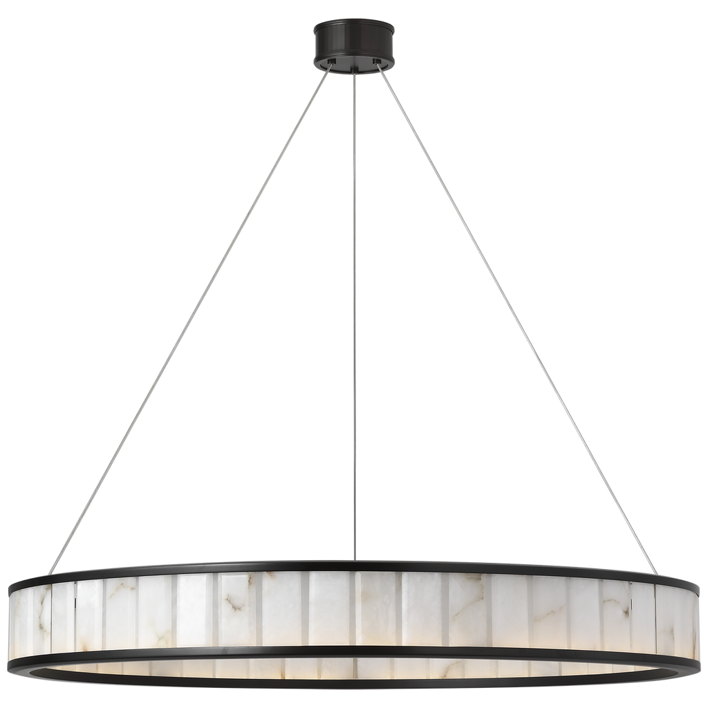 Iterna 40" Ring Chandelier | Modern Iron | Alabaster