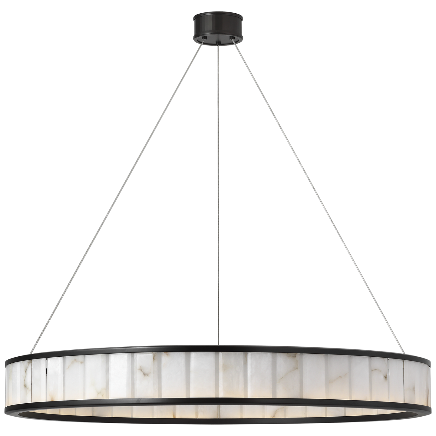 Iterna 40" Ring Chandelier | Modern Iron | Alabaster