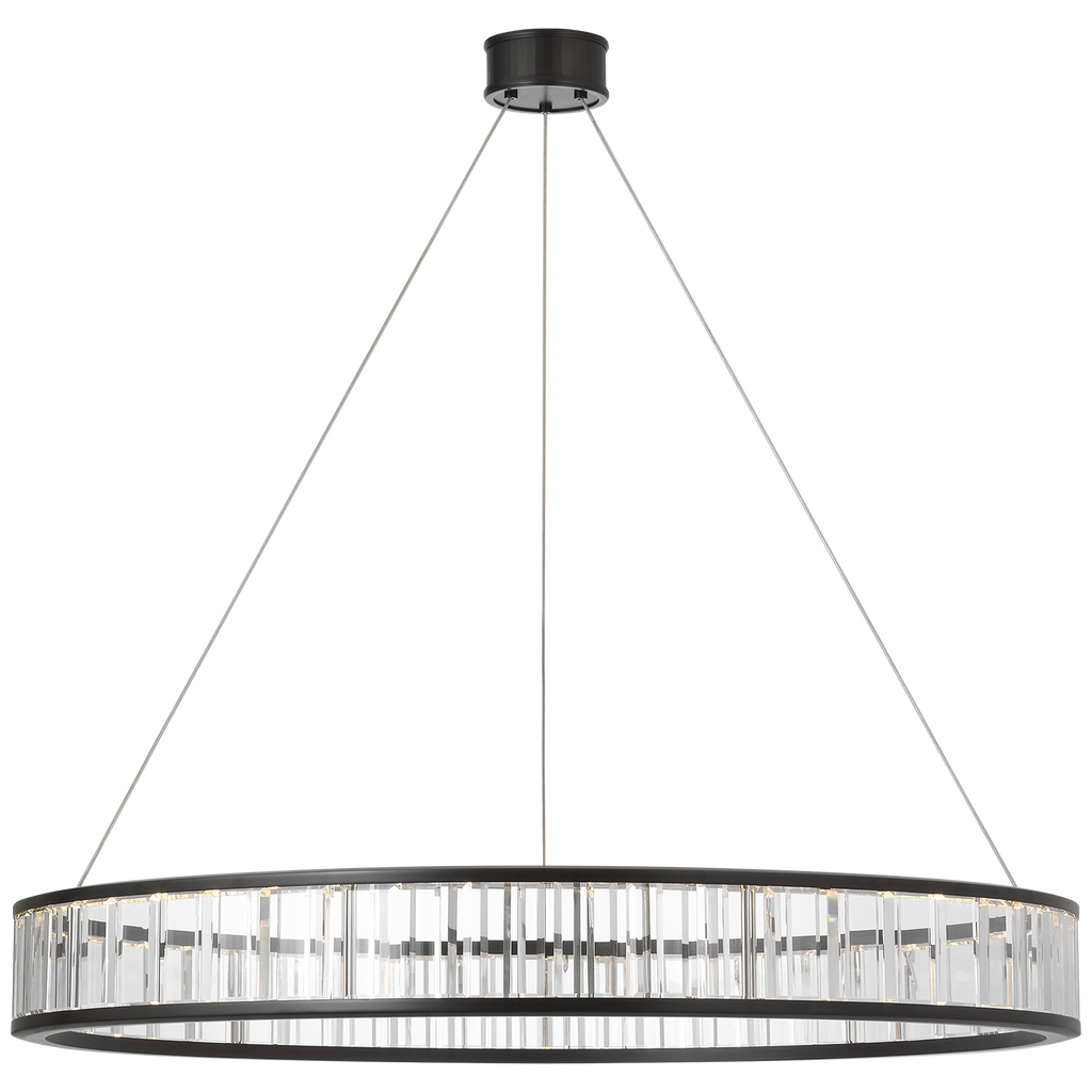 Iterna 40" Ring Chandelier | Modern Iron | Crystal