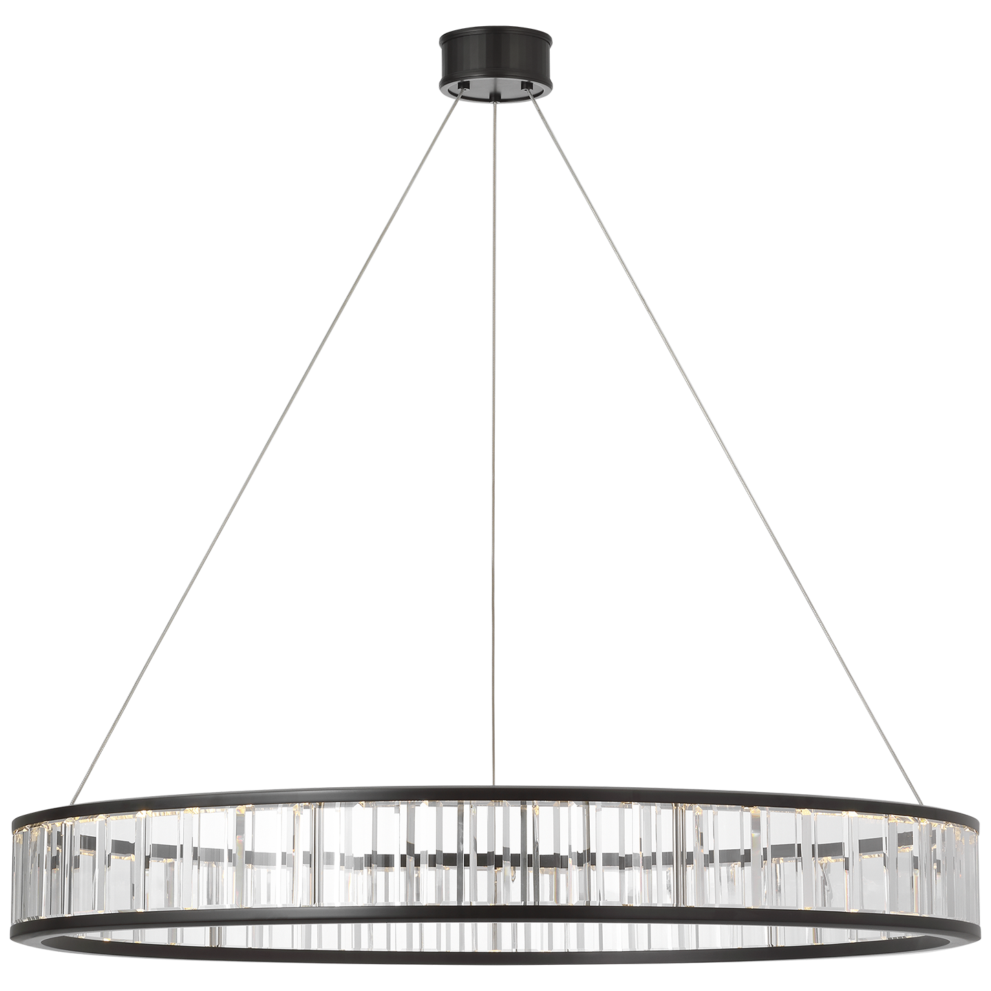 Iterna 40" Ring Chandelier | Modern Iron | Crystal