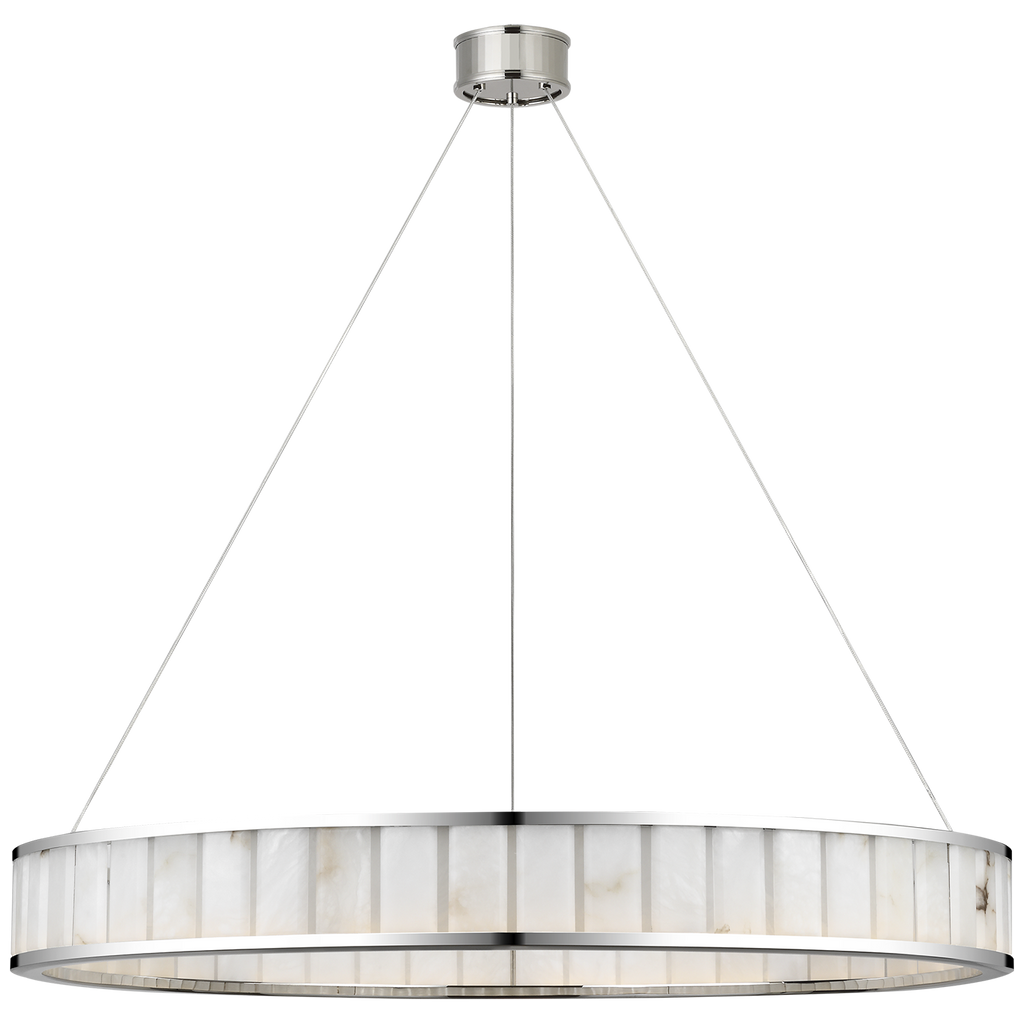 Iterna 40" Ring Chandelier | Polished Nickel | Alabaster