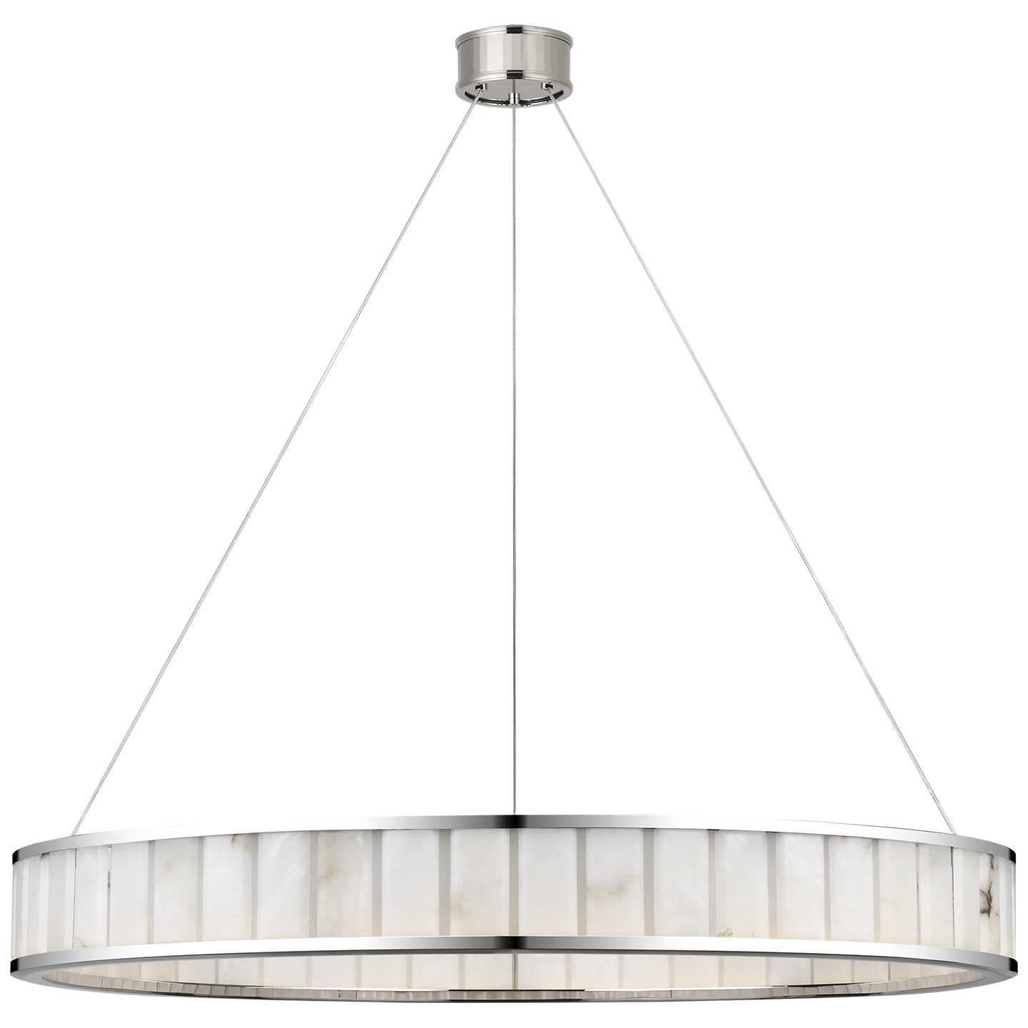 Iterna 40" Ring Chandelier | Polished Nickel | Alabaster