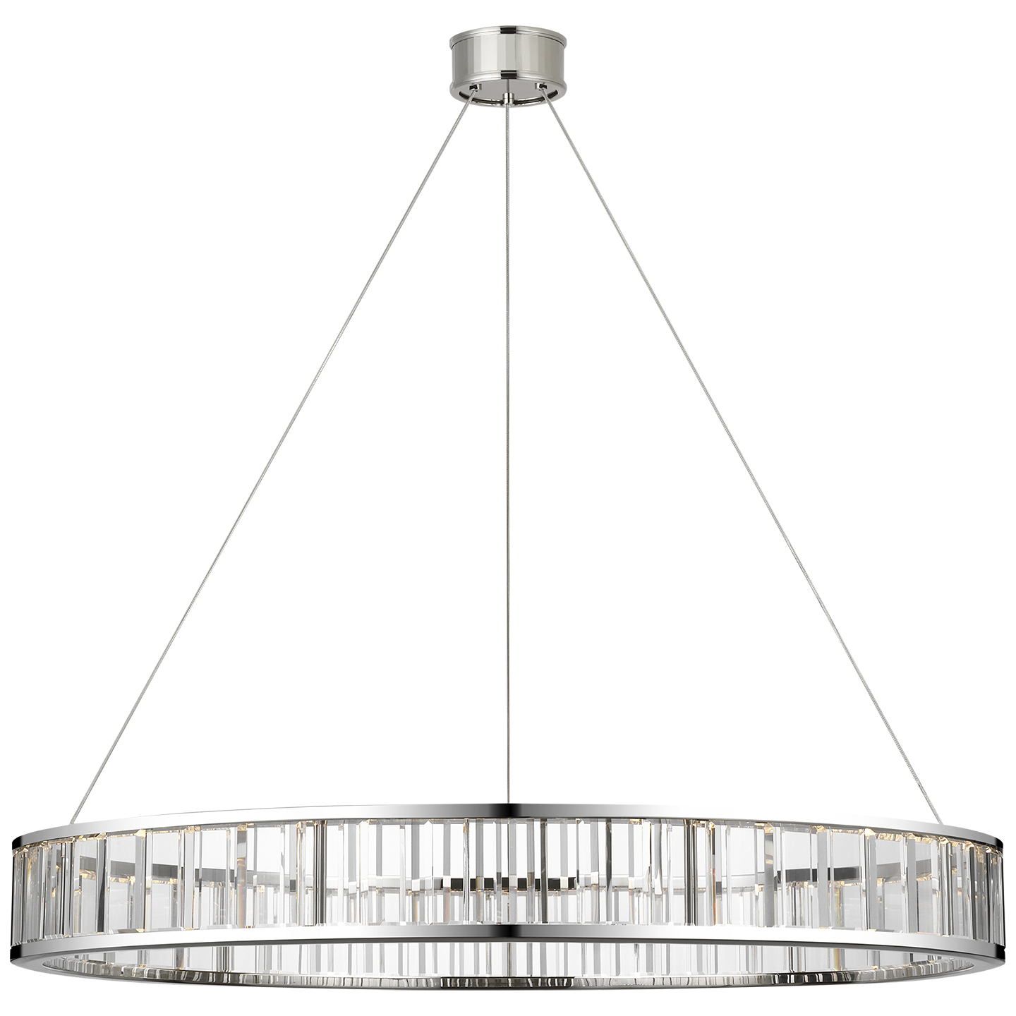 Iterna 40" Ring Chandelier | Polished Nickel | Crystal