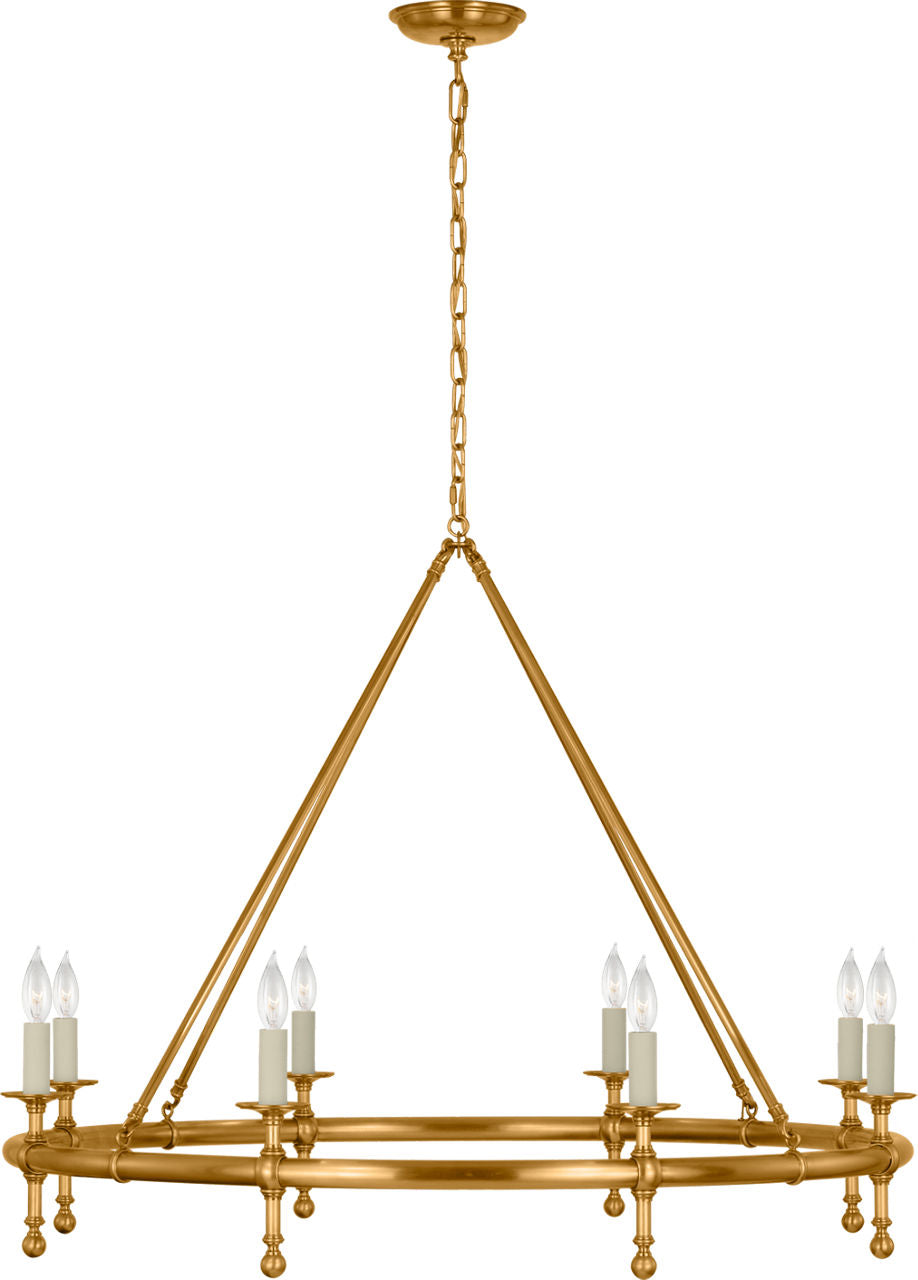 Classic 42" Ring Chandelier | Antique-Burnished Brass