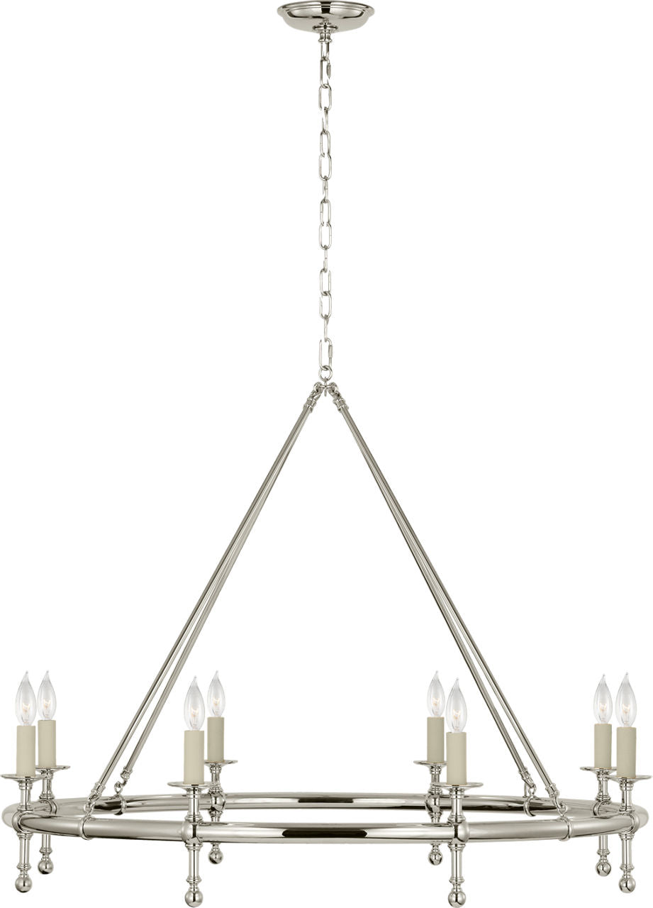 Classic 42" Ring Chandelier | Polished Nickel