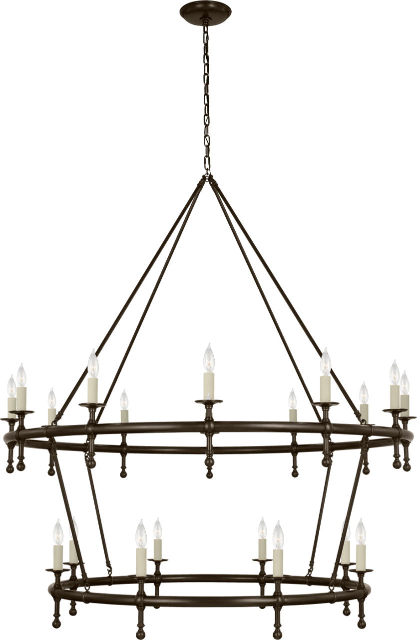 Classic 54" Two-Tier Ring Chandelier | Bronze