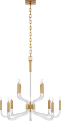 Reagan Medium Two Tier Chandelier | Antique-Burnished Brass and Crystal