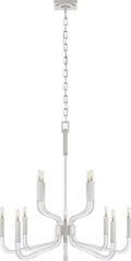 Reagan Medium Two Tier Chandelier | Polished Nickel and Crystal