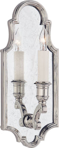 Sussex Small Framed Sconce | Polished Nickel | Antique Mirror