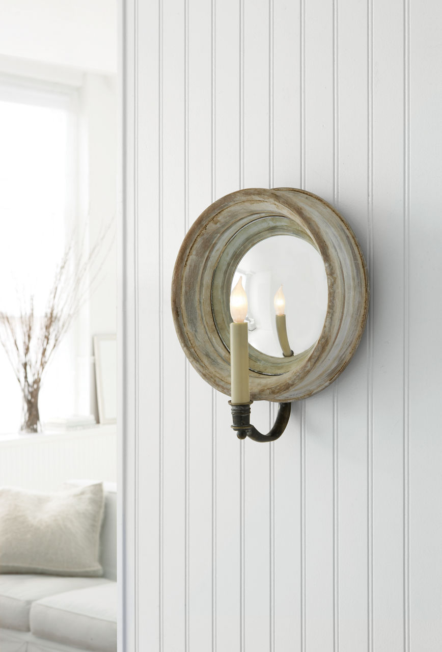 Chelsea Medium Reflection Sconce | Old White